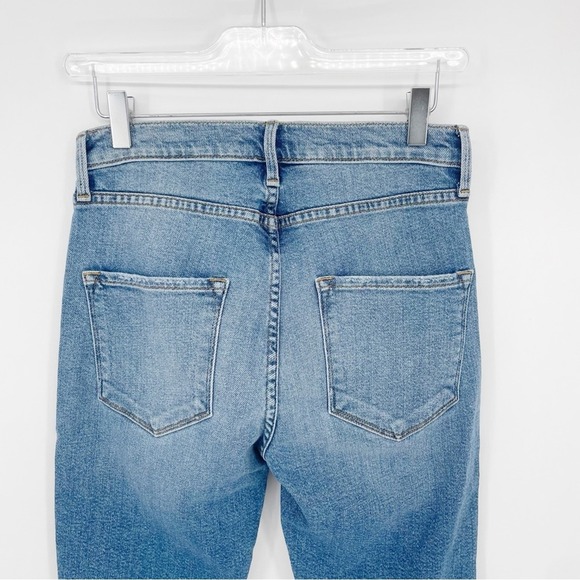 Frame Le Skinny De Jeanne Cut Out Double Waistband High Rise Jeans 27 Raw Frayed - Picture 6 of 6